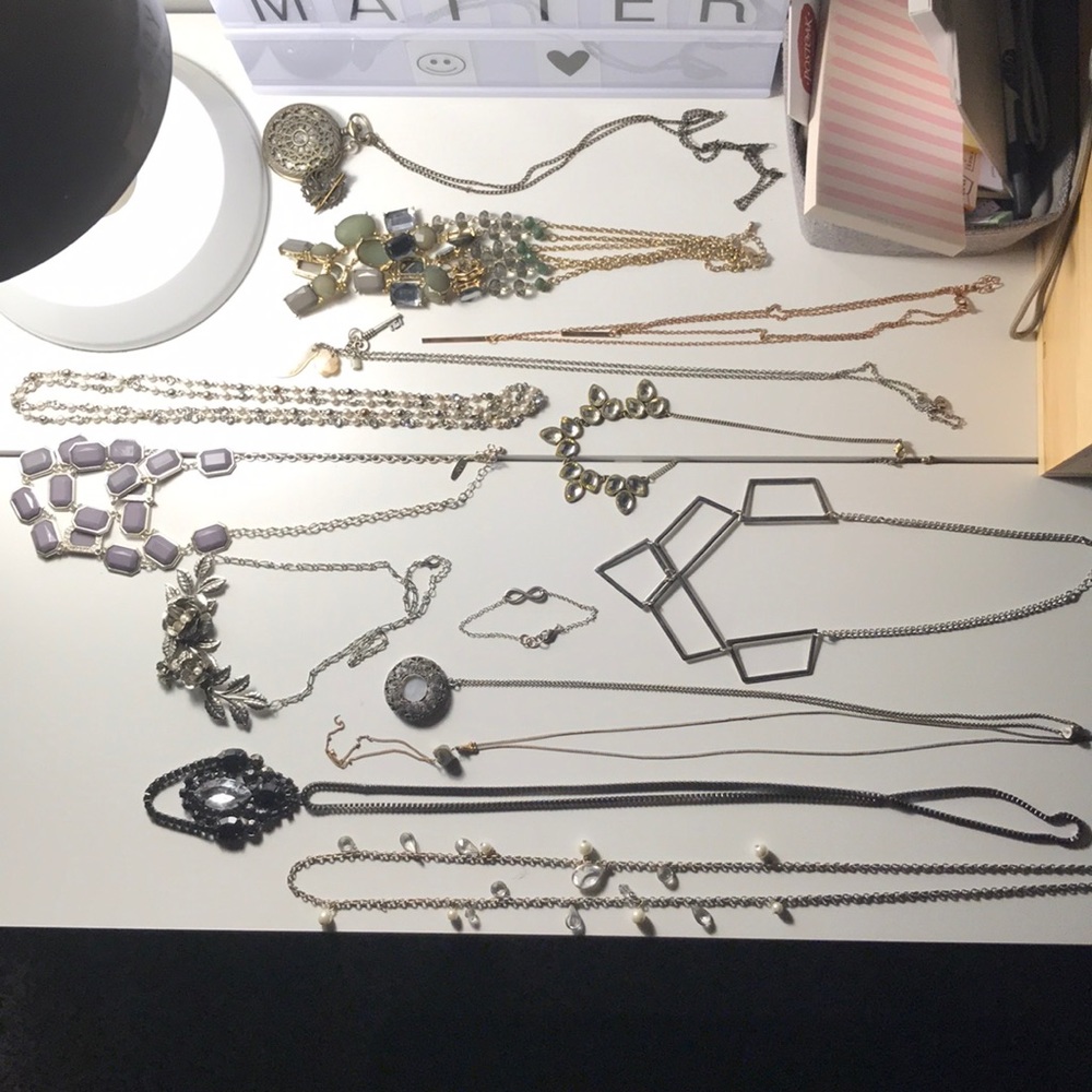 13 necklaces! American Eagle, Forever 21, NY & Co